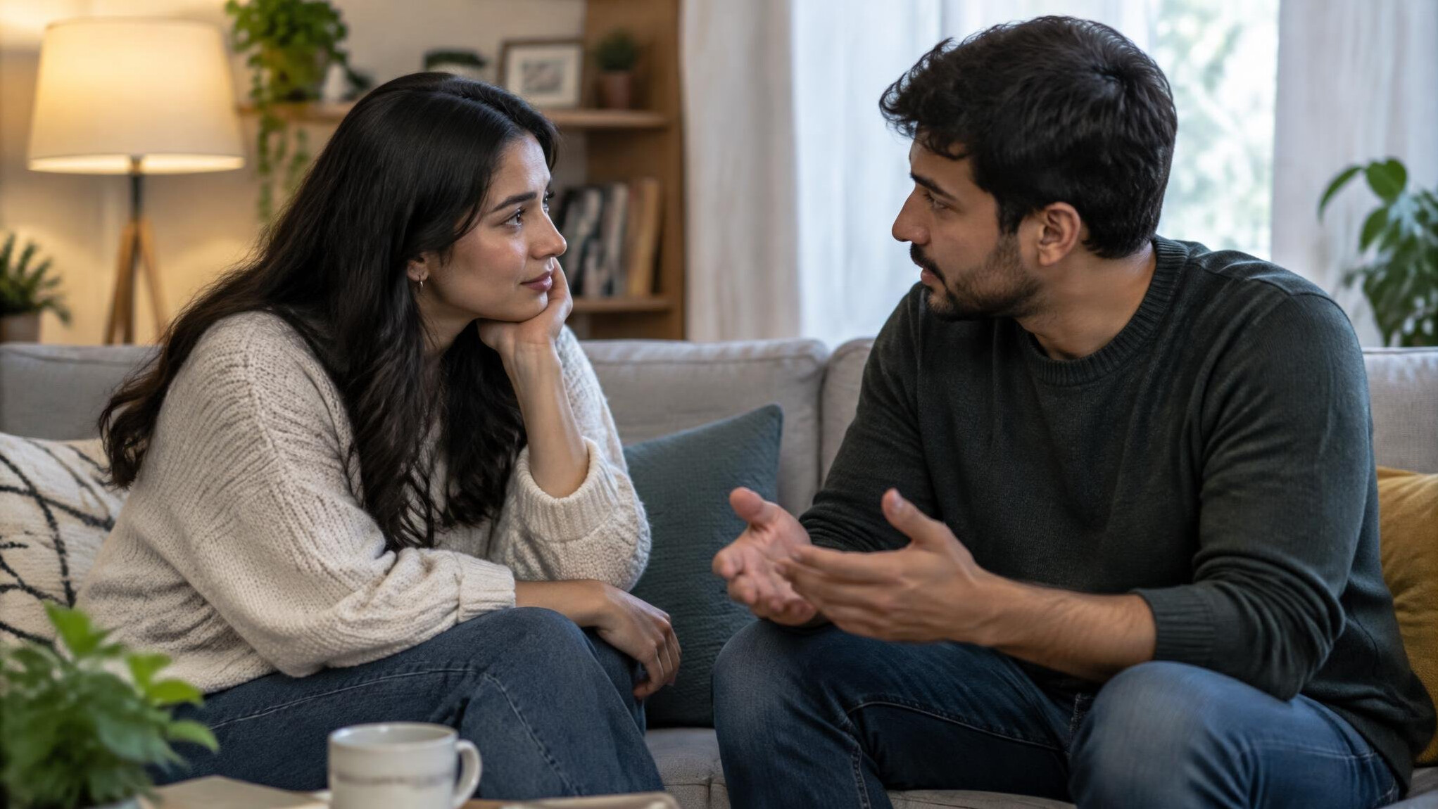 couple having meaningful conversation